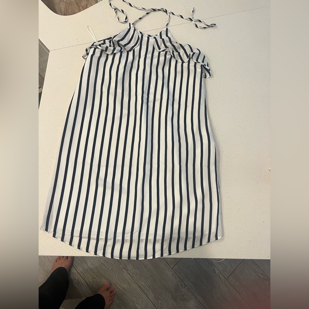 J. Crew Navy and White Striped Mini Dress